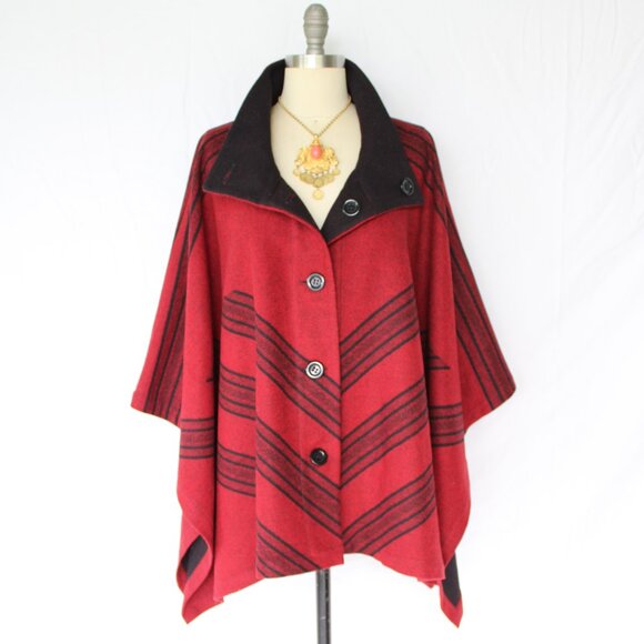 SOLD Pendleton wool jacket Aztec coat poncho Cloak Southwestern cape wrap - Picture 9 of 12